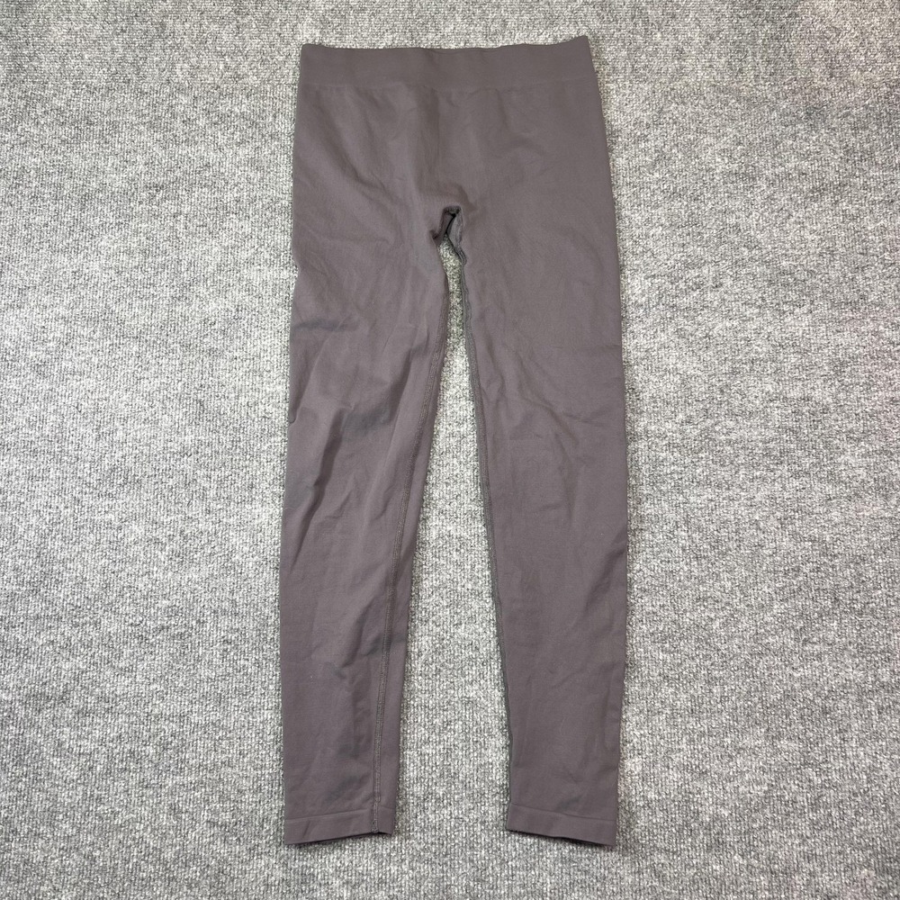 Title Nine Leggings Womens Medium Taupe High Rise Ankle Nylon Stretch Yoga Gym